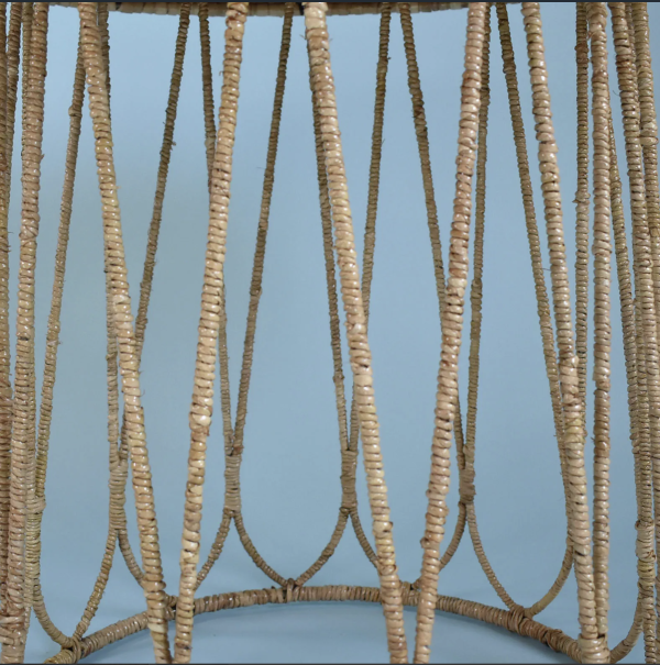 Woven Rattan Round Table by Mario Lopez Torres